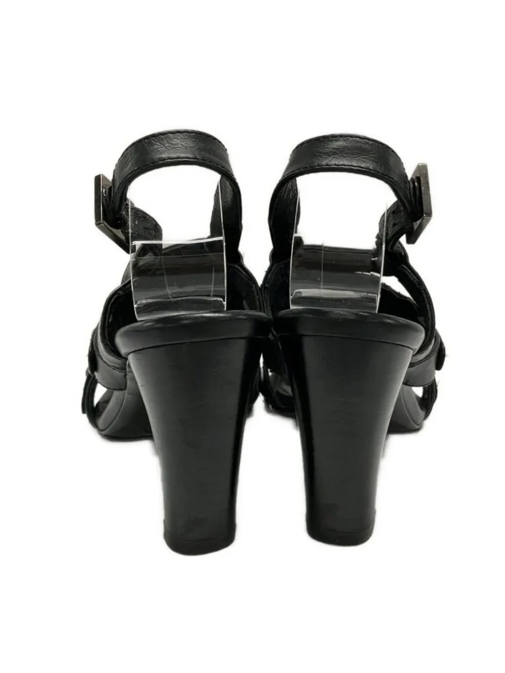 ★SOLD★ Chanel Sandals 36 Quilted Black Silver Leather - Picture 3 of 9